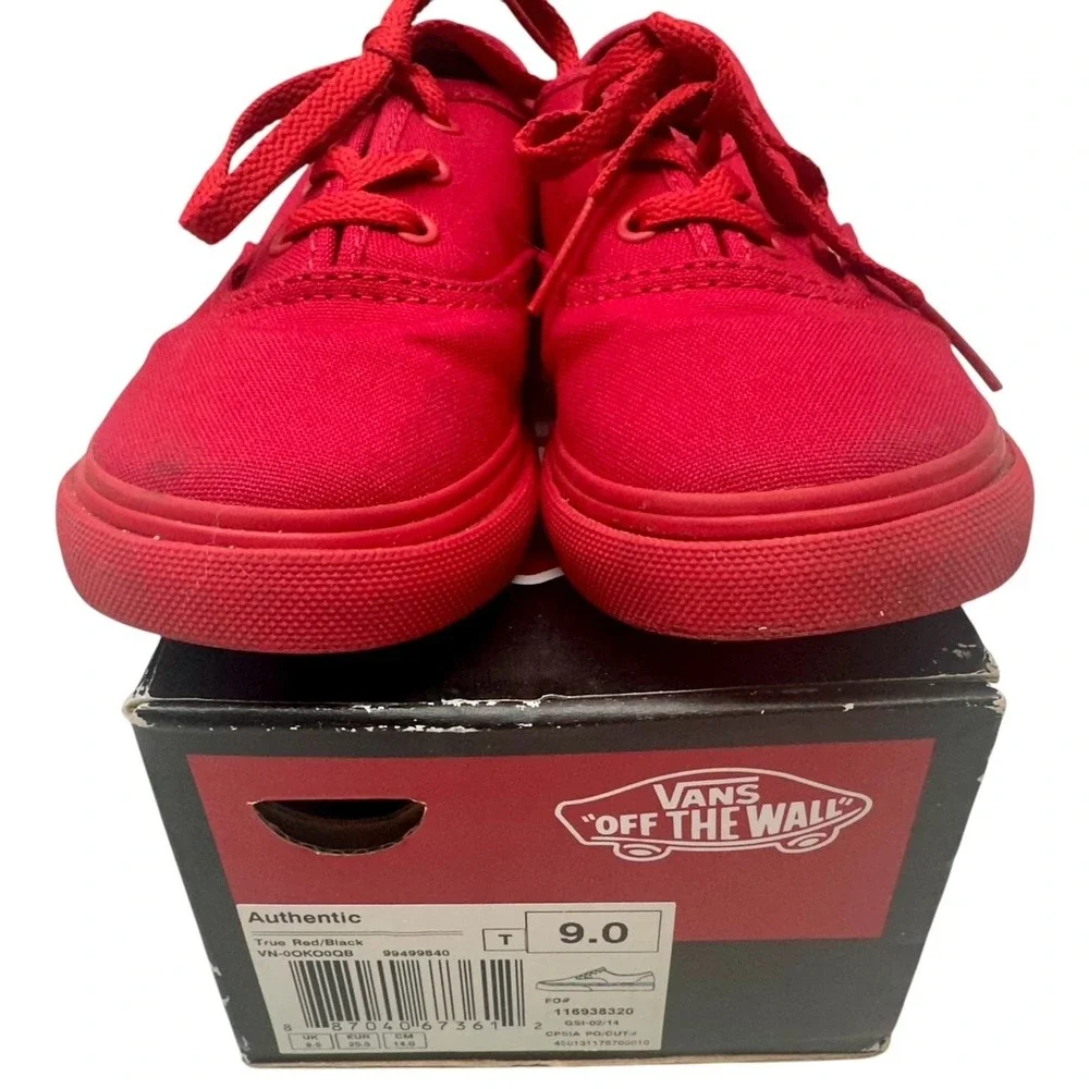 Vans Off‎ the Wall Authentic True Red/Black Toddler Baby Shoes Size 9 Rare